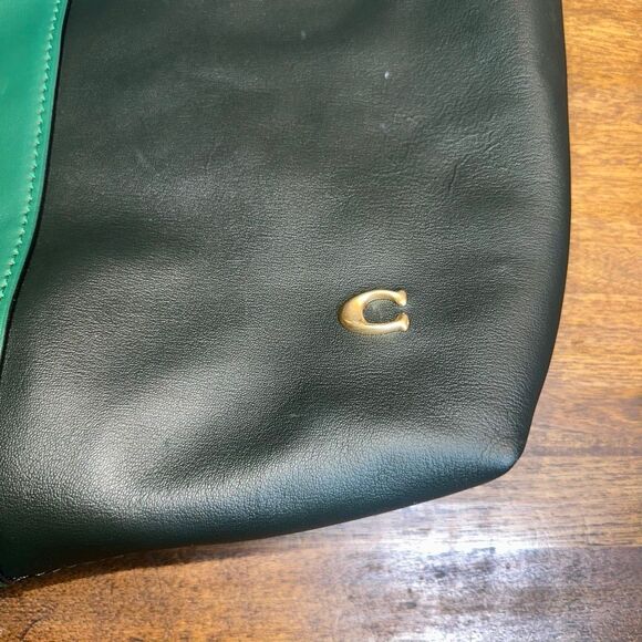 Auth COACH North Tote In Colorblock Leather Green - Picture 5 of 13